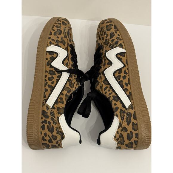 NWOB Steve Madden Brown Leopard Print Sneakers Gum Low Profile Women's 7 - Picture 5 of 8